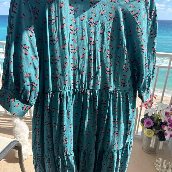 NATURAL LIFE Teal Floral Midi Dress - Picture 4 of 6